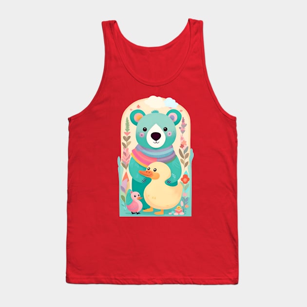 Cute bear illustration Tank Top by Charmycraft